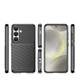 Coque antichoc texturée noire pour Samsung Galaxy S25 série – vue 2