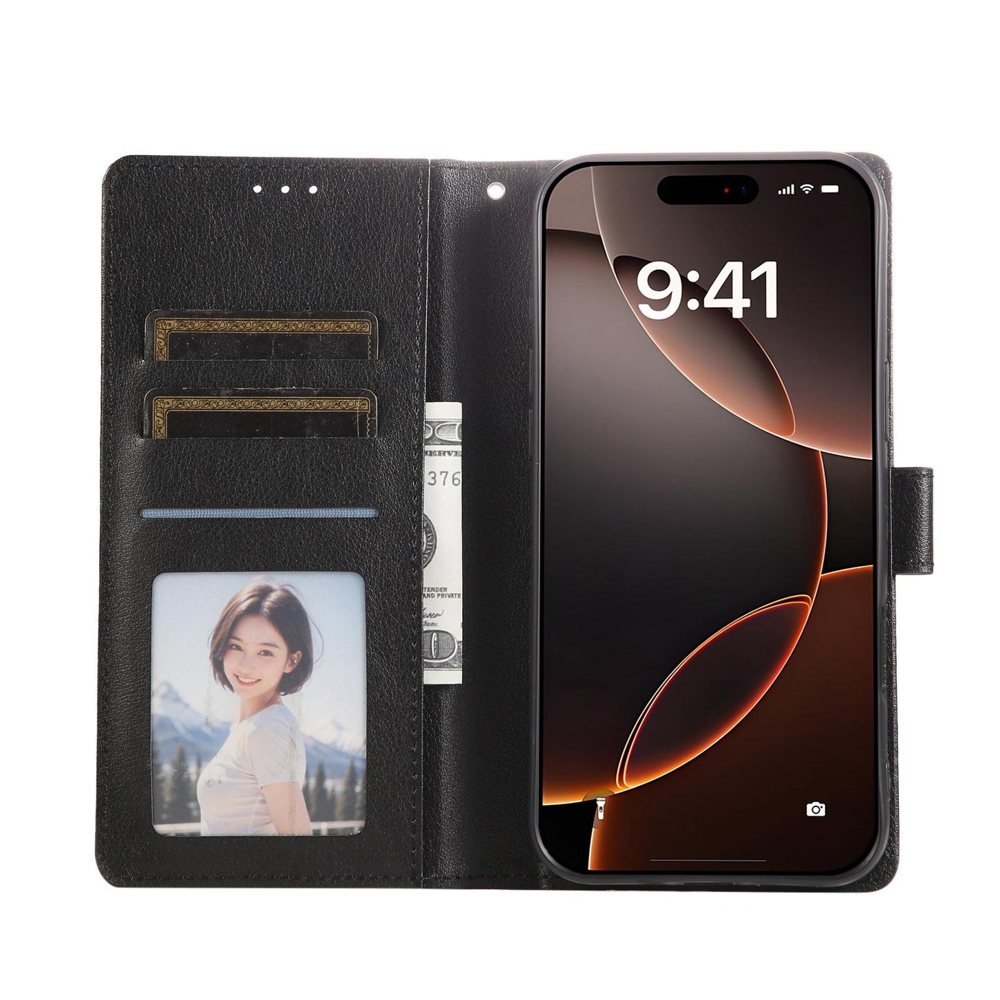 Étui en cuir avec porte-cartes pour iPhone 17 Pro