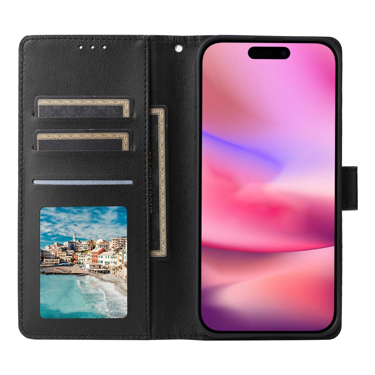 Étui en cuir avec porte-cartes pour iPhone 17