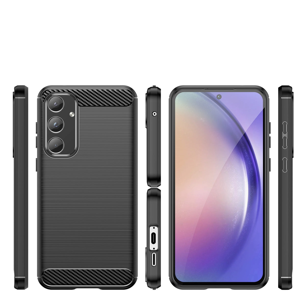 Coque effet fibre de carbone pour Samsung Galaxy A55 5G – vue 2