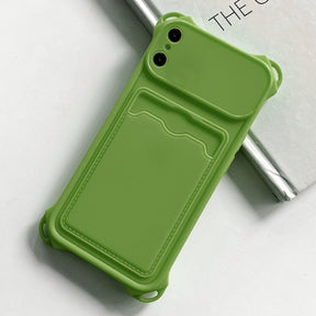 Coque antichoc TPU avec fente pour carte pour iPhone X, XS, XR et XS Max