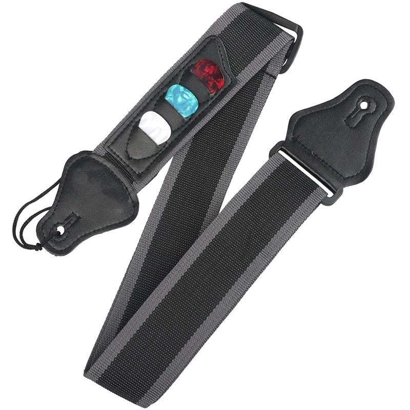 Sangle de Guitare Acoustique & Électrique – Confort + 3 Plectres Inclus