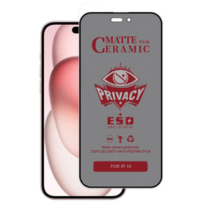 Verre trempé anti-espion pour iPhone 15 série