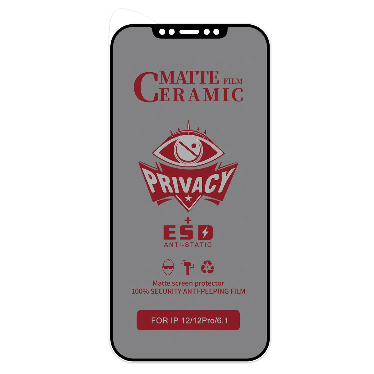 Verre trempé anti-espion pour iPhone 12 série – vue 2