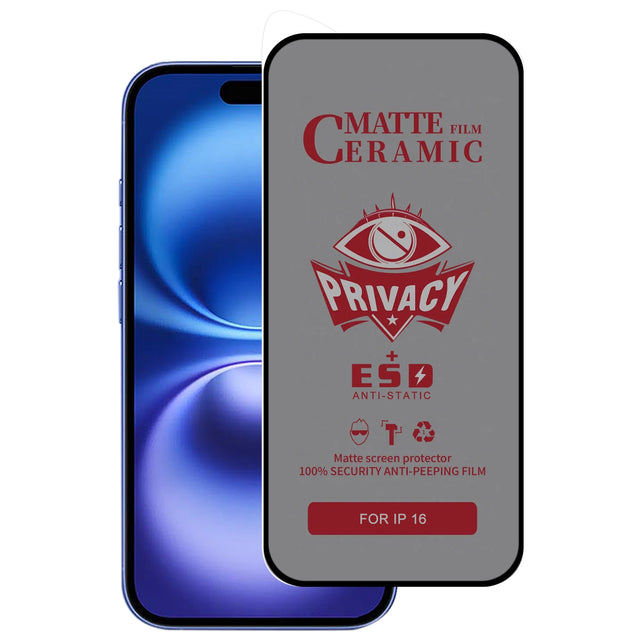 Verre trempé anti-espion pour iPhone 16 série
