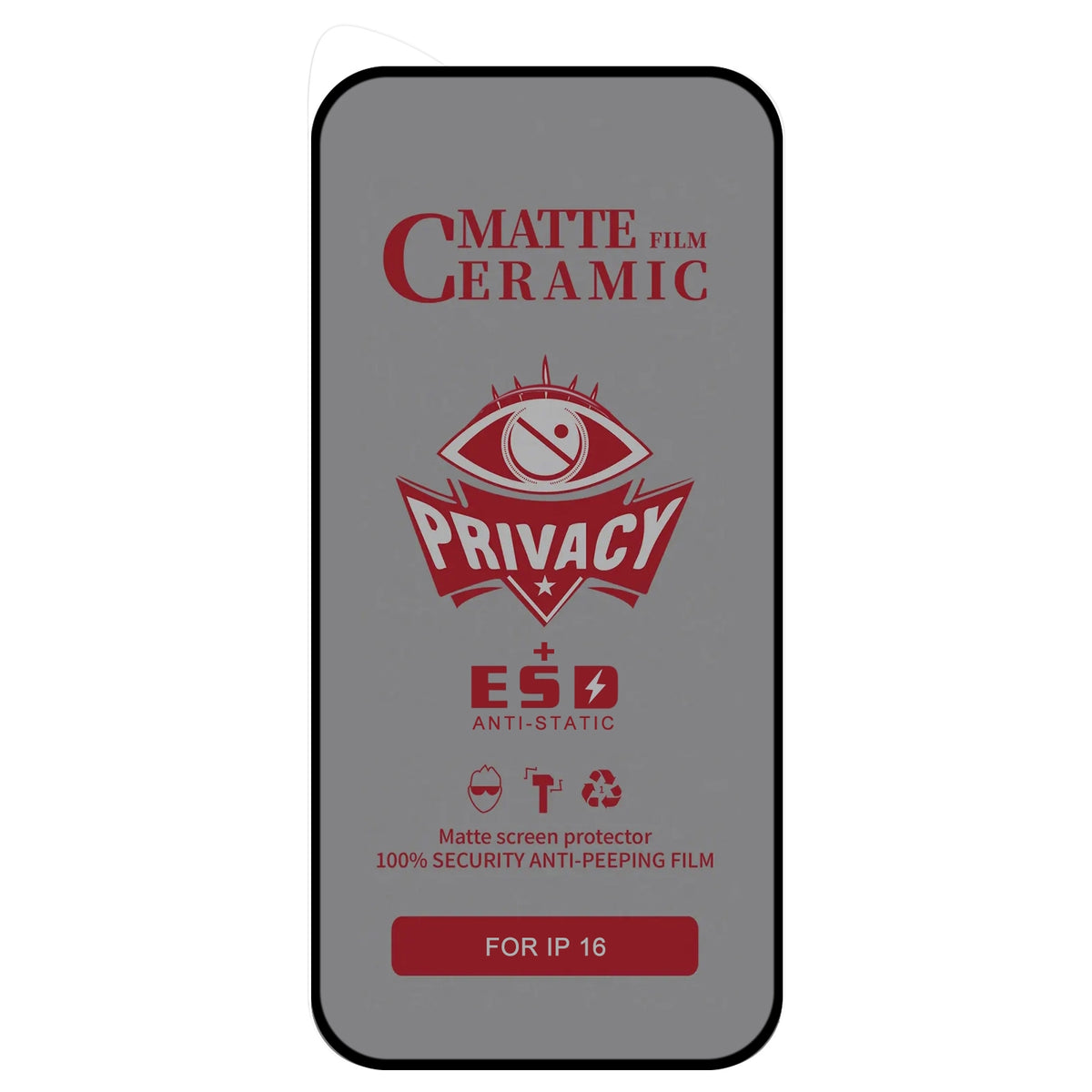 Verre trempé anti-espion pour iPhone 16 série – vue 2