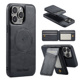 Étui à rabat magnétique en cuir pour iPhone