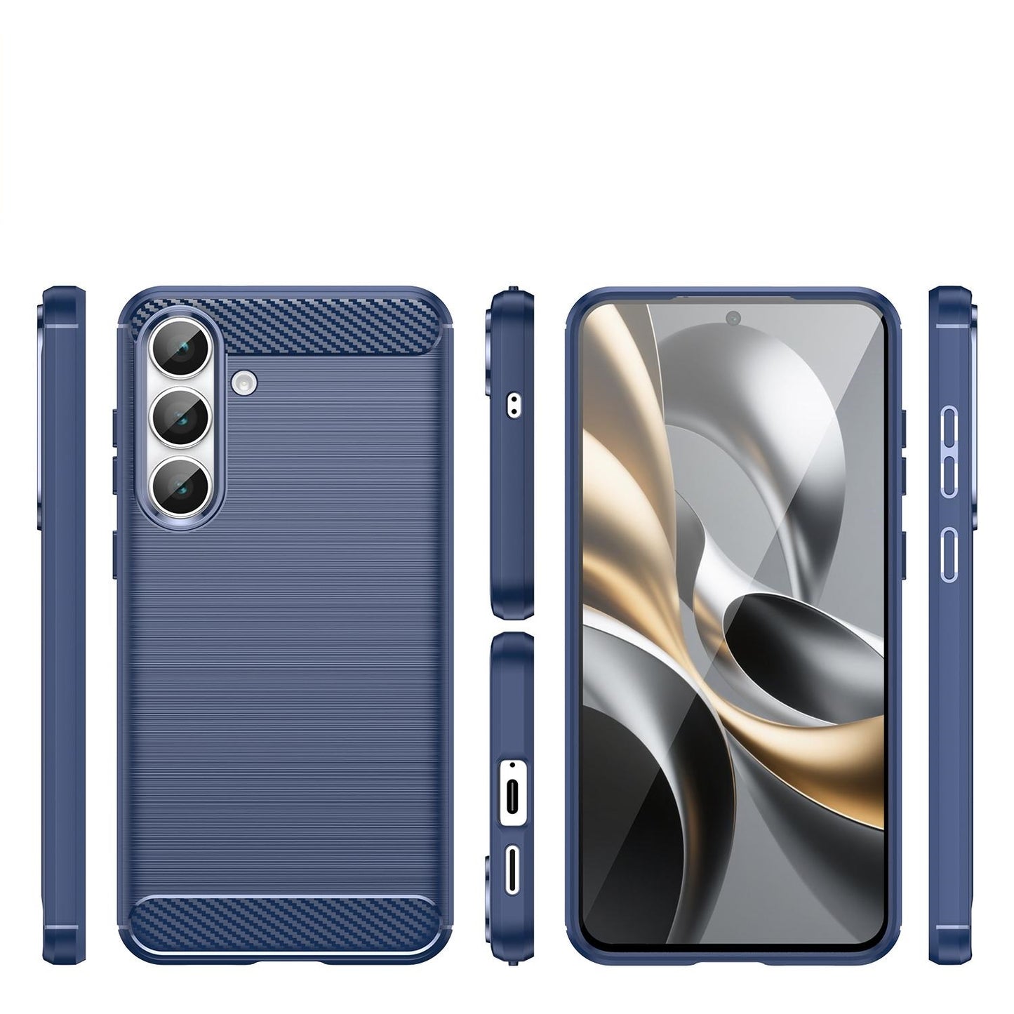 Coque en TPU brossée effet fibre de carbone pour Samsung Galaxy S25 FE 5G