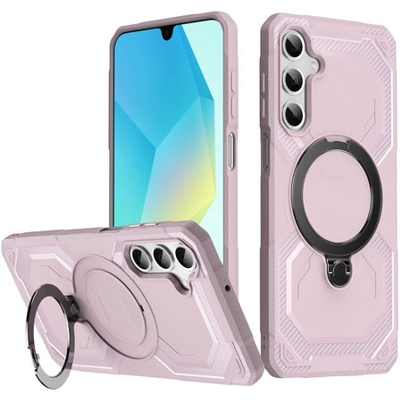Coque MagSafe givrée rose avec support pour Samsung Galaxy A16 et A26