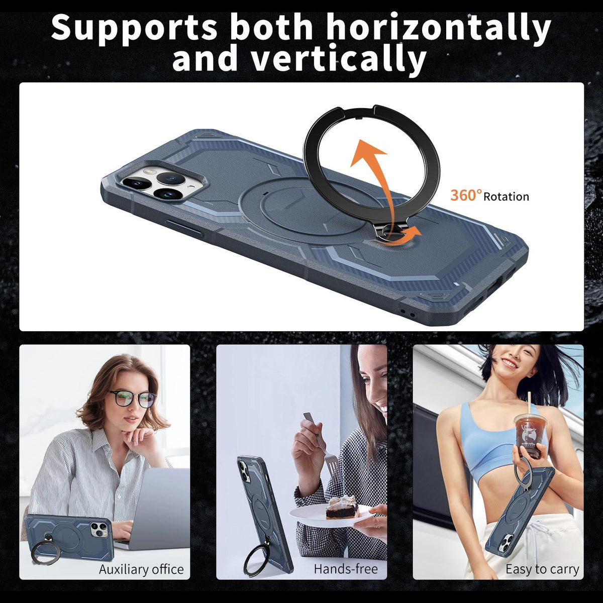 Coque silicone MagSafe avec support pour iPhone 12 série – vue 3