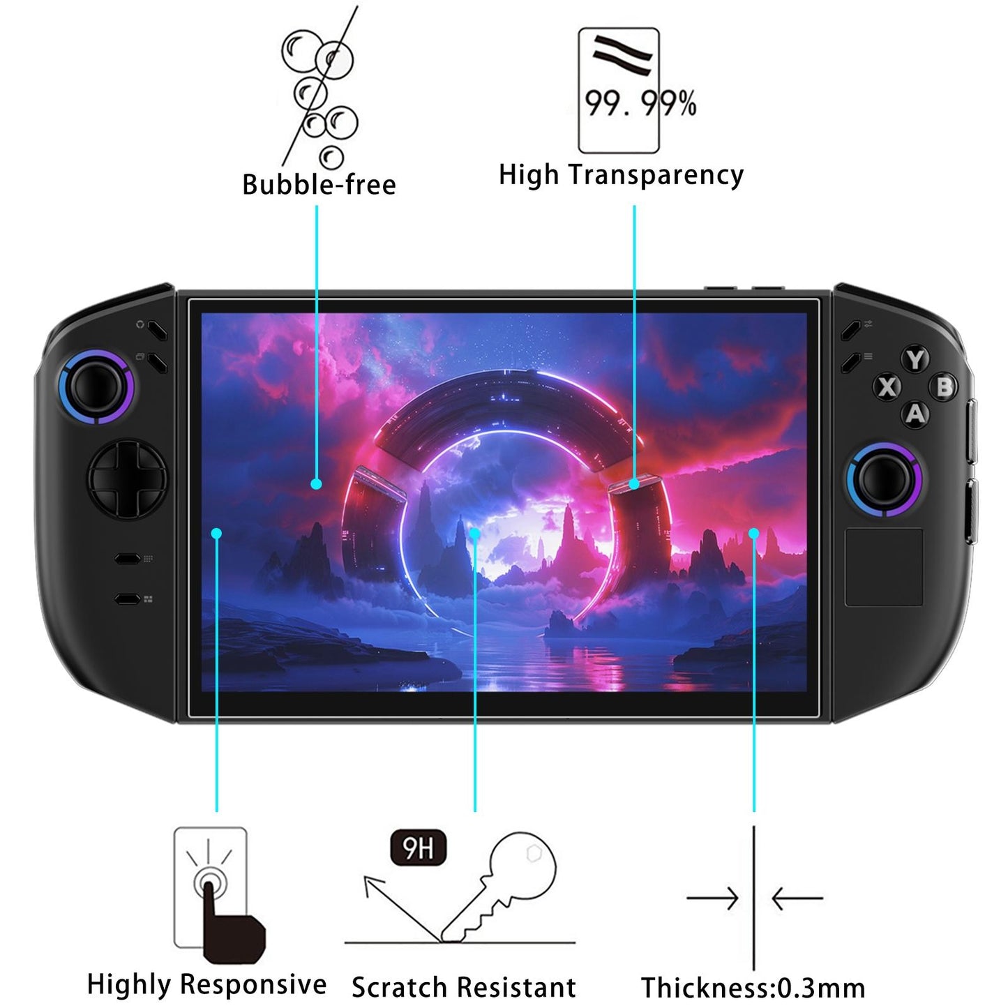 Film de protection en verre trempé anti-explosion pour Lenovo Legion Go 2