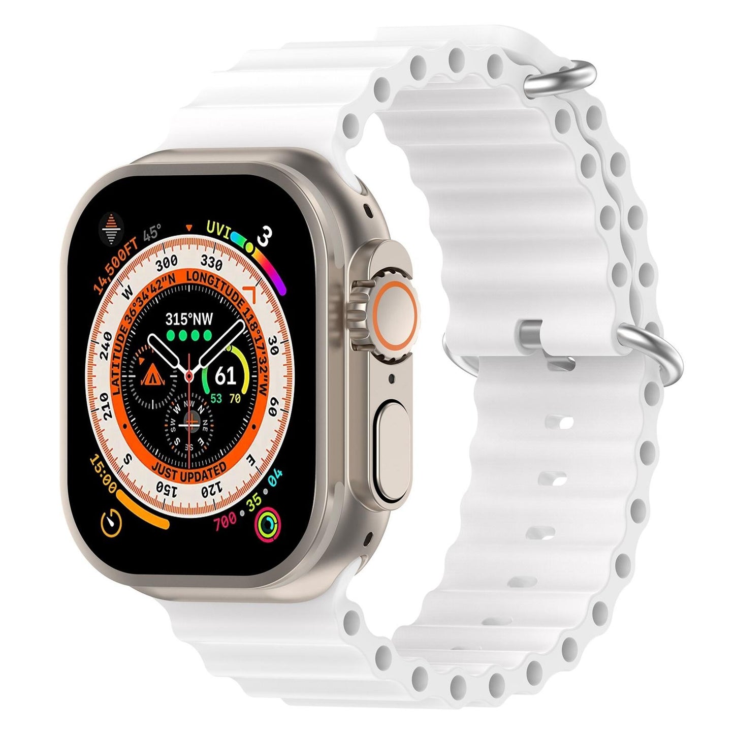 Bracelet en silicone Ocean pour Apple Watch – 46 mm / 49 mm / 45 mm / 44 mm