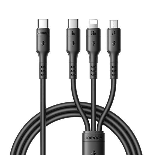 JOYROOM 3 in 1 Charging Cable – USB/USB-C to Lightning, USB-C and Micro USB (1.2m)