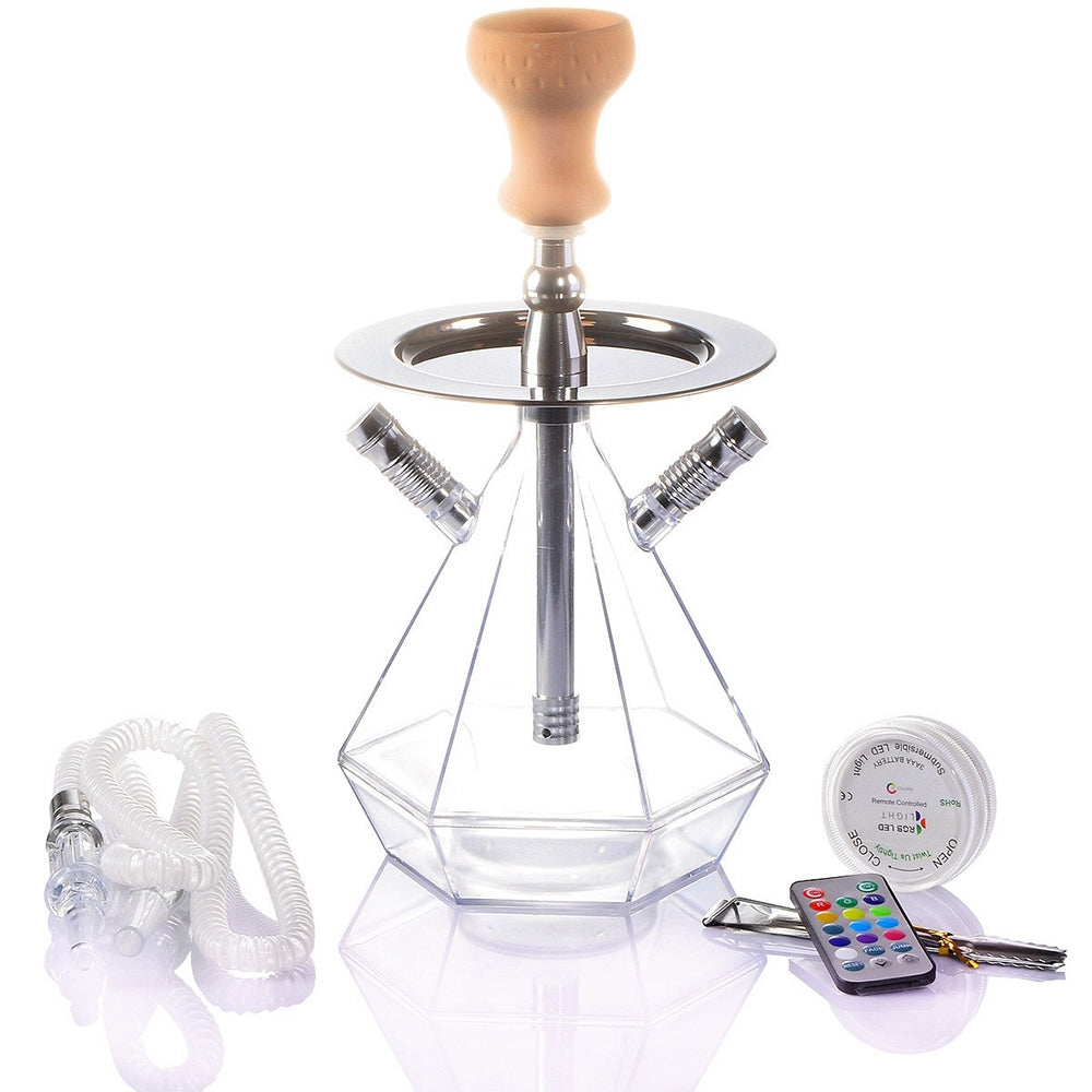 Chicha double tuyau avec éclairage LED