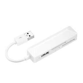 Lecteur de cartes mémoire 4 en 1 avec hub USB