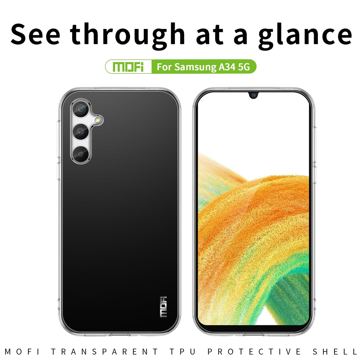 Coque transparente pour Samsung Galaxy A34 5G – vue 3