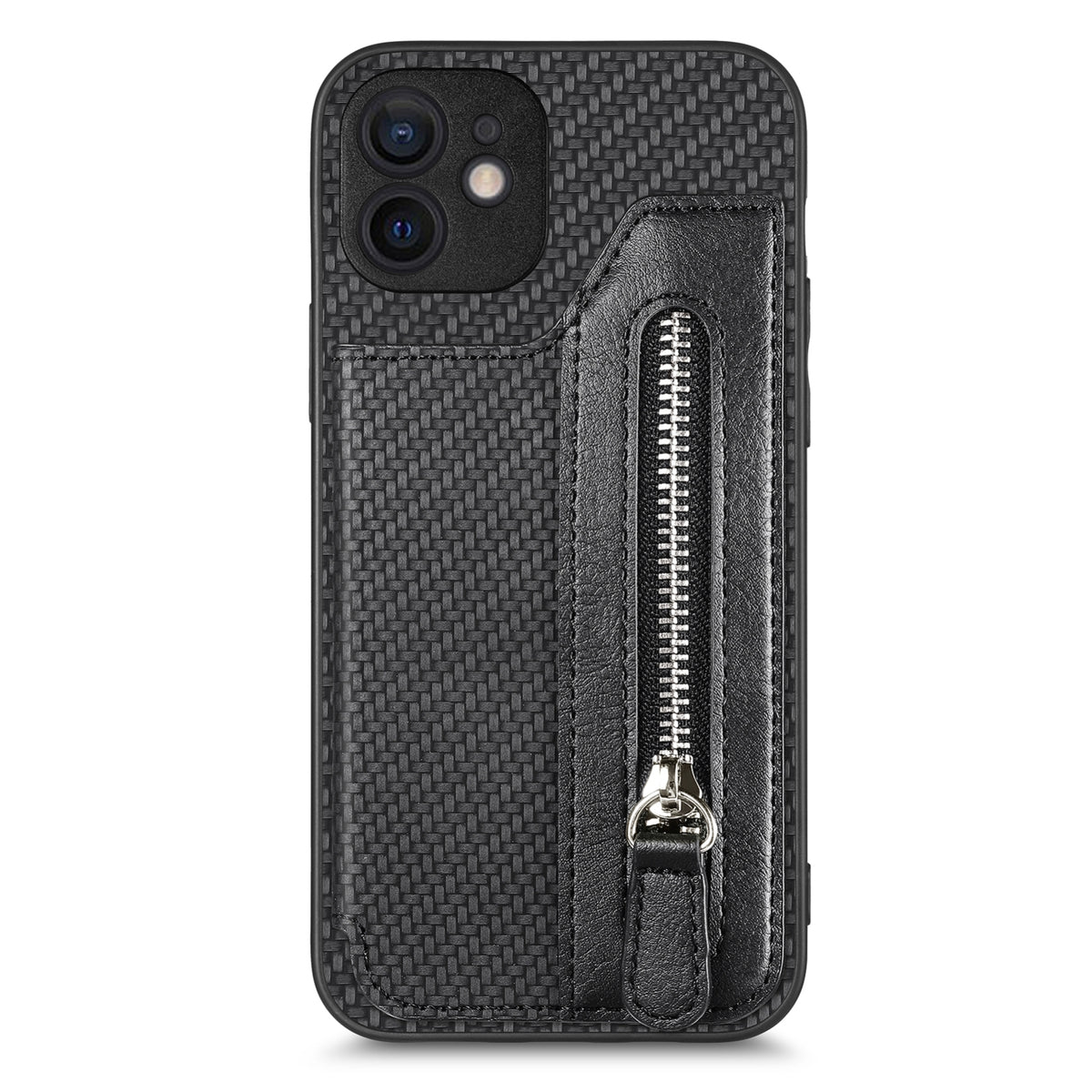 Coque portefeuille zippée pour iPhone 12 Mini et 13 Mini
