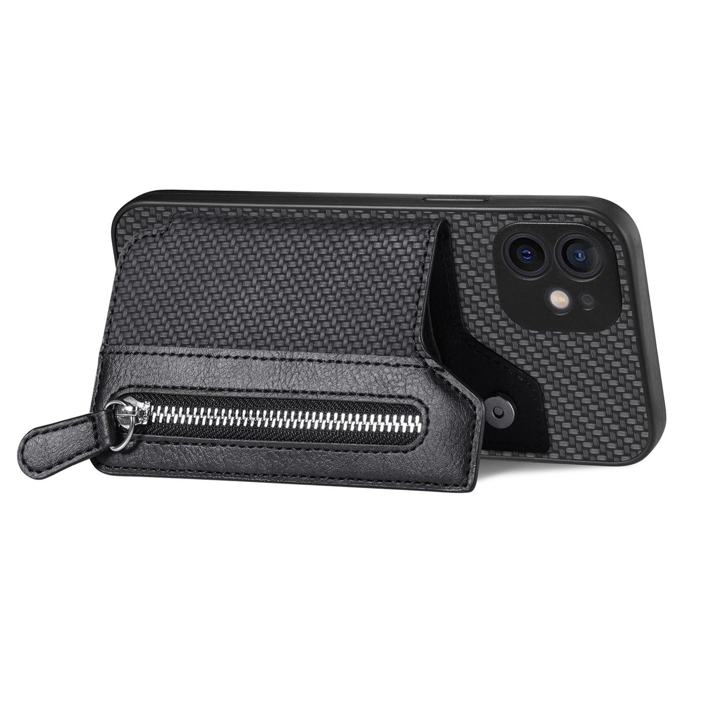 Coque Portefeuille à Fermeture Éclair pour iPhone 13 Mini