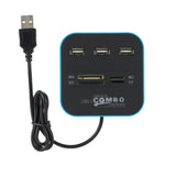 Lecteur de cartes mémoire avec 3 ports USB