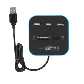 Lecteur de cartes mémoire avec 3 ports USB