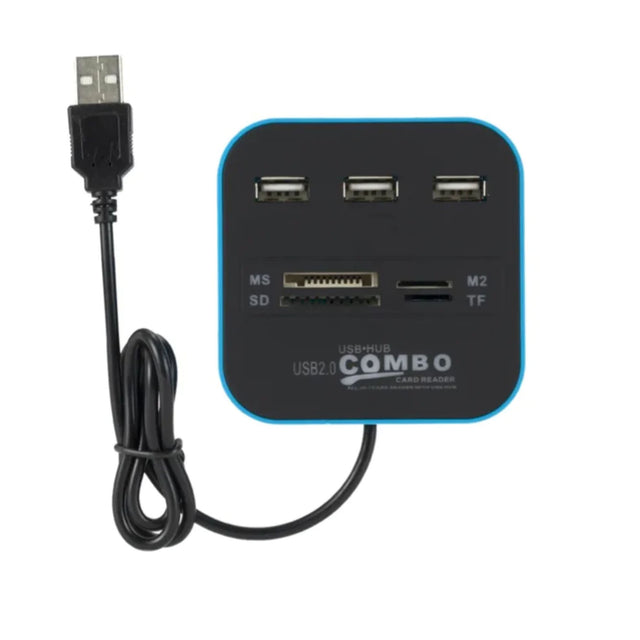 Lecteur de cartes mémoire avec 3 ports USB