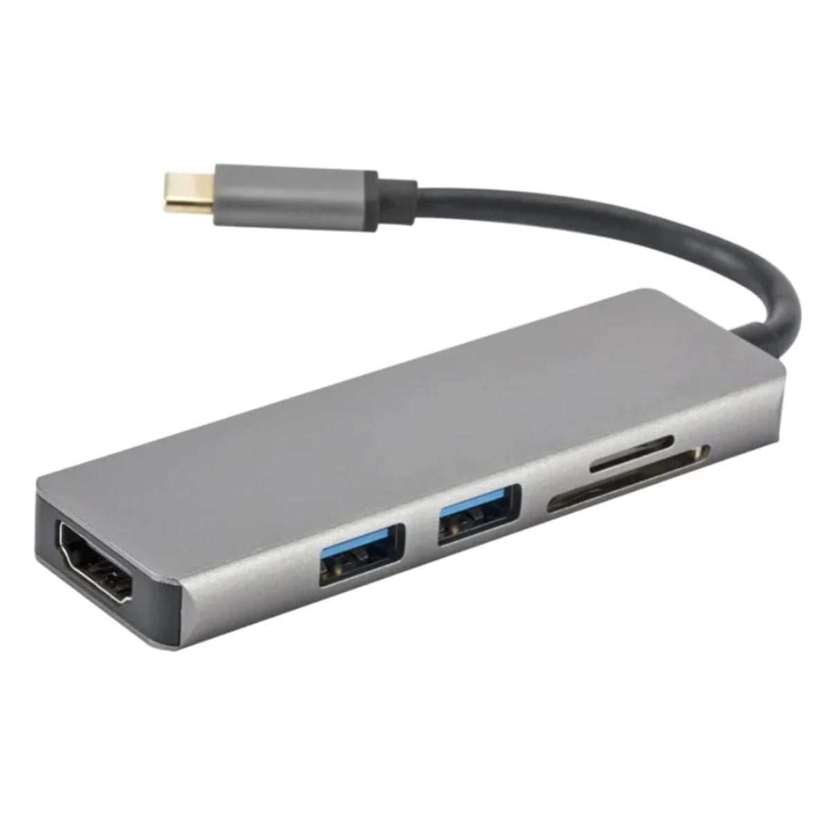 Hub USB-C 5 en 1 avec HDMI 4K et lecteur de cartes