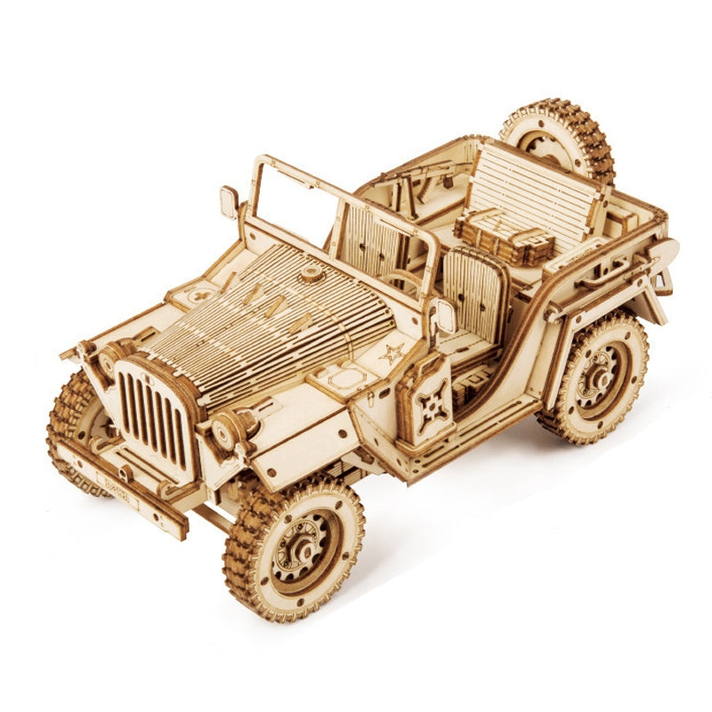 Puzzle 3D en Bois MC701 – Jeep Tout-Terrain à Construire (369 Pièces)