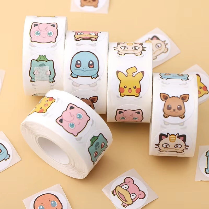 Rouleau de 500 Autocollants Pokémon
