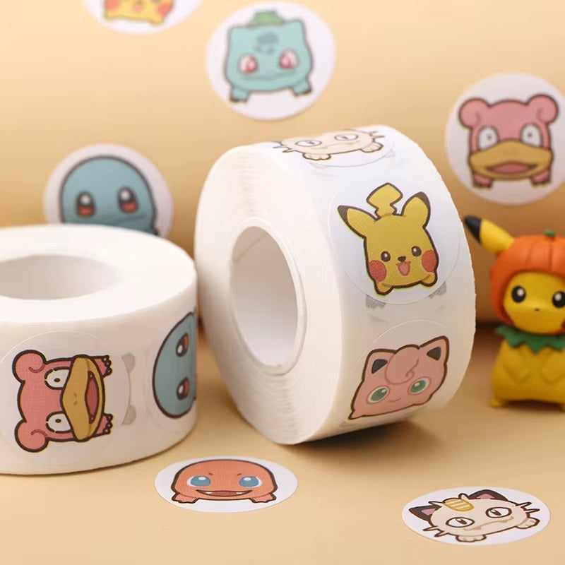Rouleau de 500 Autocollants Pokémon