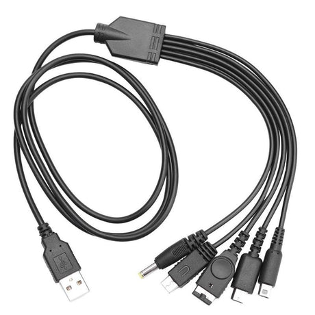 Câble de chargement USB 5 en 1 pour consoles portables Nintendo et Sony