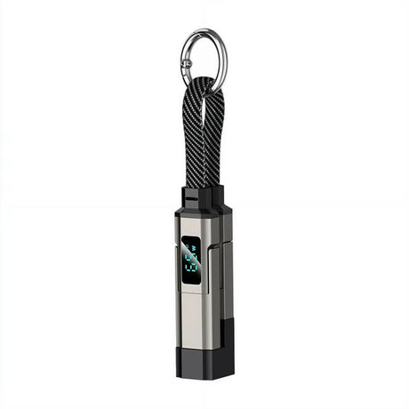Câble porte-clés tressé noir avec écran de puissance
