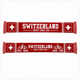 Écharpe Suisse rouge réversible SWITZERLAND GREAT SINCE 1291