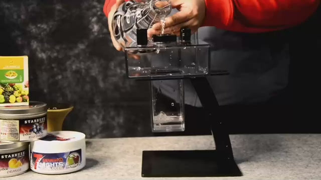 Chicha à tuyau unique en acrylique – base cube