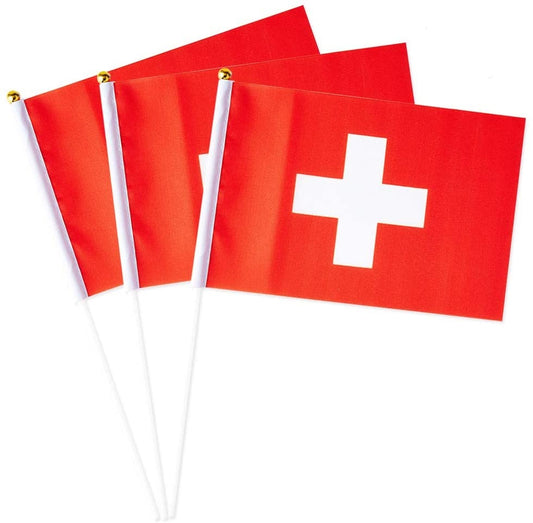 Mini Switzerland pocket flag 10x15 cm – Pack of 3