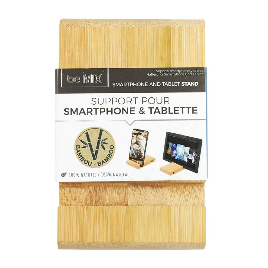 Support smartphone et tablette bois