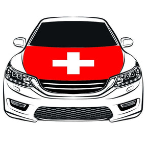 Housse de capot de voiture au drapeau suisse