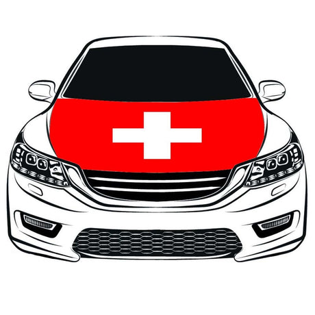 Housse de capot de voiture au drapeau suisse