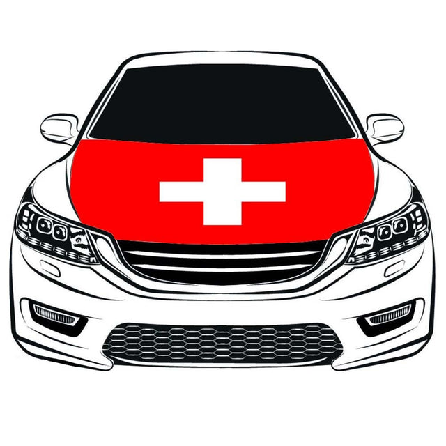 Housse de capot de voiture au drapeau suisse